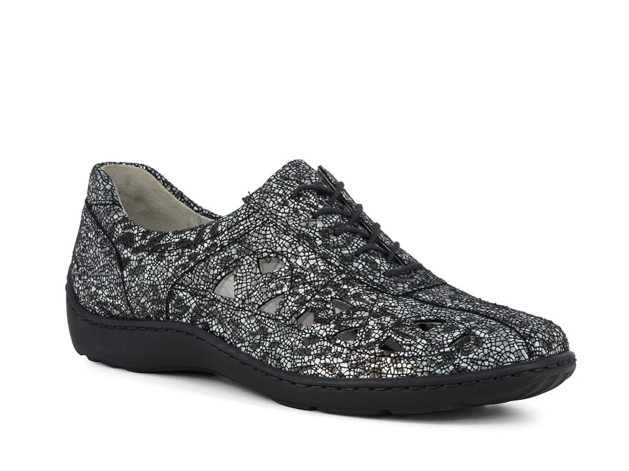 Woman WALDLAUFER Lace-Ups | Wallert Black~Leopard | Peter Sheppard Footwear