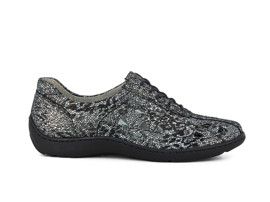 Woman WALDLAUFER Lace-Ups | Wallert Black~Leopard | Peter Sheppard Footwear