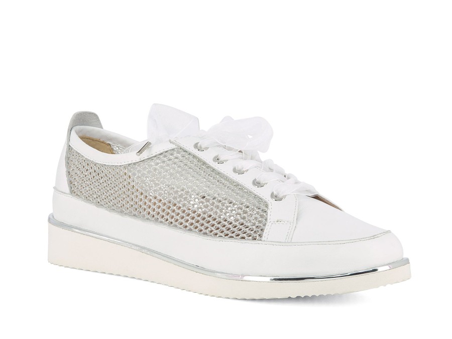 Woman CHARLES COOPER Lace-Ups | Santanori White~Silver | Peter Sheppard Footwear