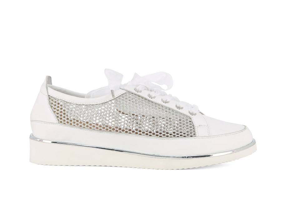 Woman CHARLES COOPER Lace-Ups | Santanori White~Silver | Peter Sheppard Footwear