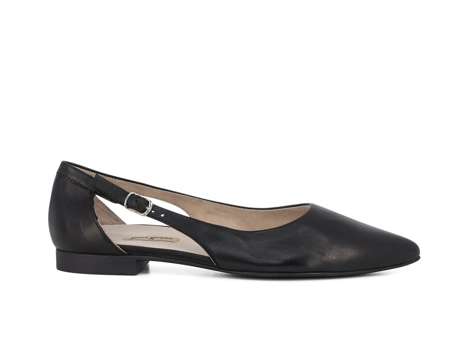 Woman PAUL GREEN Ballerina Flats | Pellizza Black | Peter Sheppard Footwear