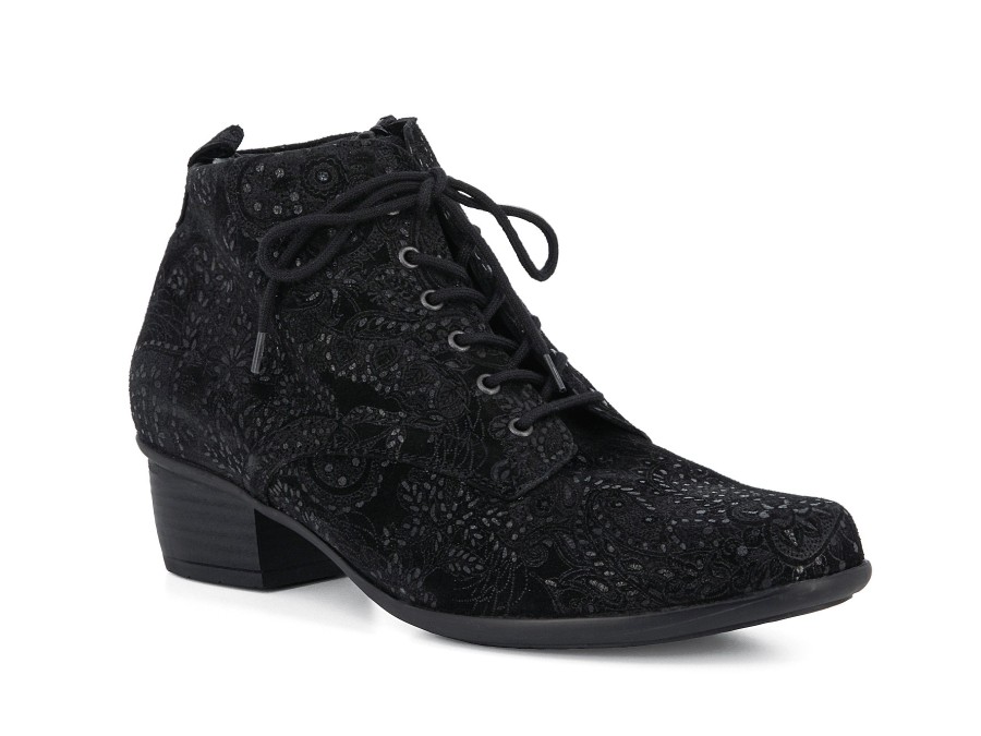 Woman WALDLAUFER Ankle Boots | Wikla Black Print | Peter Sheppard Footwear