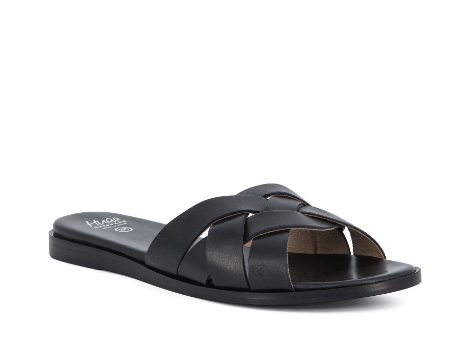 Woman HUGO SHEPPARD Slides | Bulla Black | Peter Sheppard Footwear