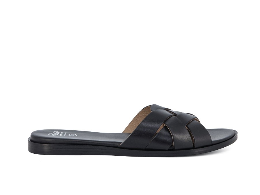 Woman HUGO SHEPPARD Slides | Bulla Black | Peter Sheppard Footwear