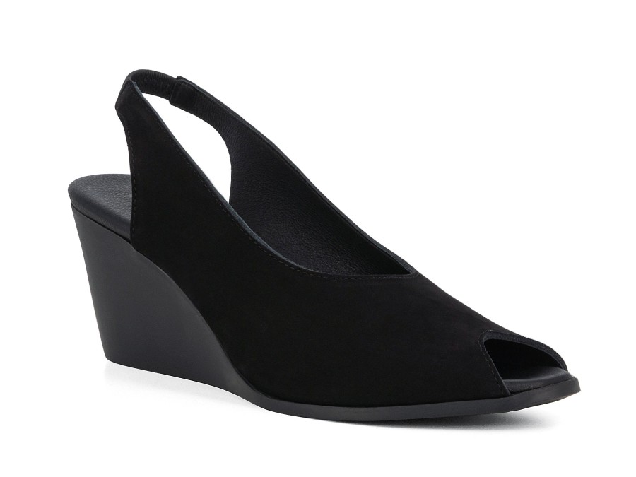 Woman ARCHE Wedges | Egaely Black | Peter Sheppard Footwear