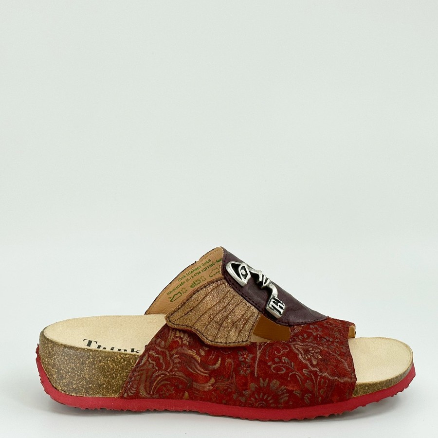 Woman THINK OUTLET Slides | 3-000124 Red Floral | Peter Sheppard Footwear