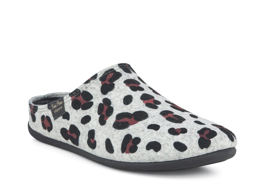 Woman TONI PONS Slippers | Maui Grey Leopard | Peter Sheppard Footwear