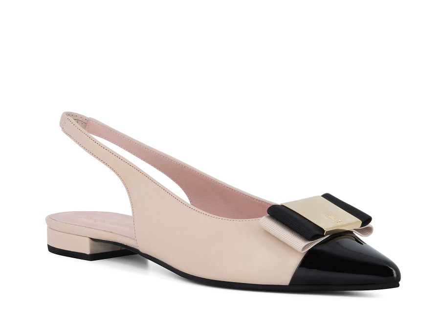 Woman PRETTY BALLERINAS Ballerina Flats | Audrina Nude~Black | Peter Sheppard Footwear