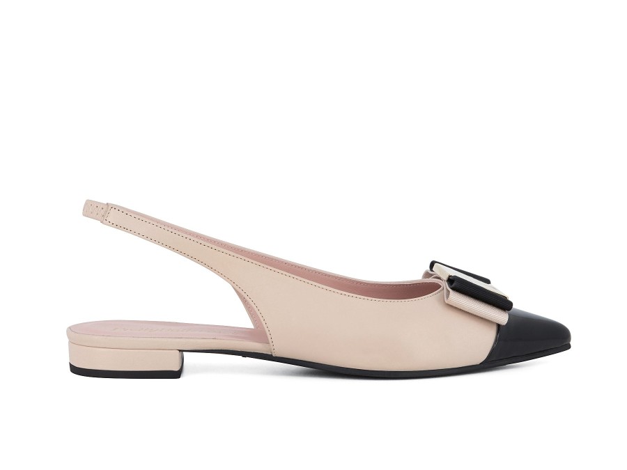 Woman PRETTY BALLERINAS Ballerina Flats | Audrina Nude~Black | Peter Sheppard Footwear