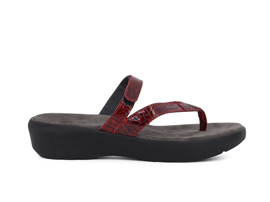 Woman WOLKY Slides | Summery Red Croc | Peter Sheppard Footwear