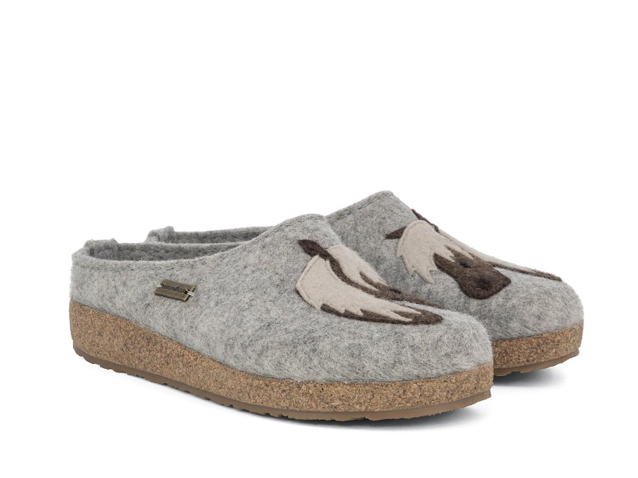 Woman HAFLINGER Slippers | Cavallo Lt Grey | Peter Sheppard Footwear