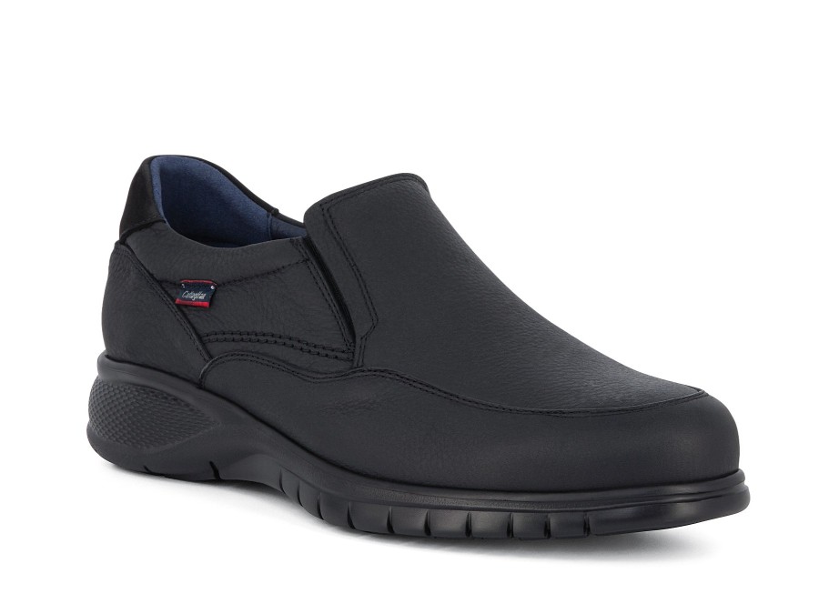 Man CALLAGHAN Slip Ons | Cedro Black | Peter Sheppard Footwear