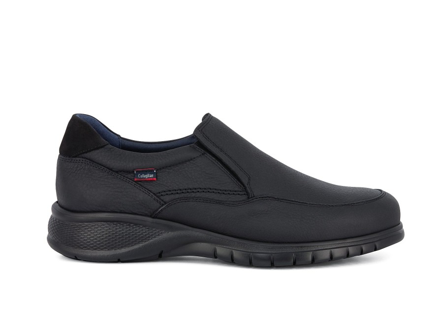 Man CALLAGHAN Slip Ons | Cedro Black | Peter Sheppard Footwear