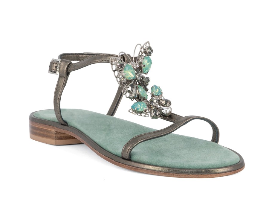 Woman VIA MERCANTI Sandals | Viveca Dk Pewter | Peter Sheppard Footwear