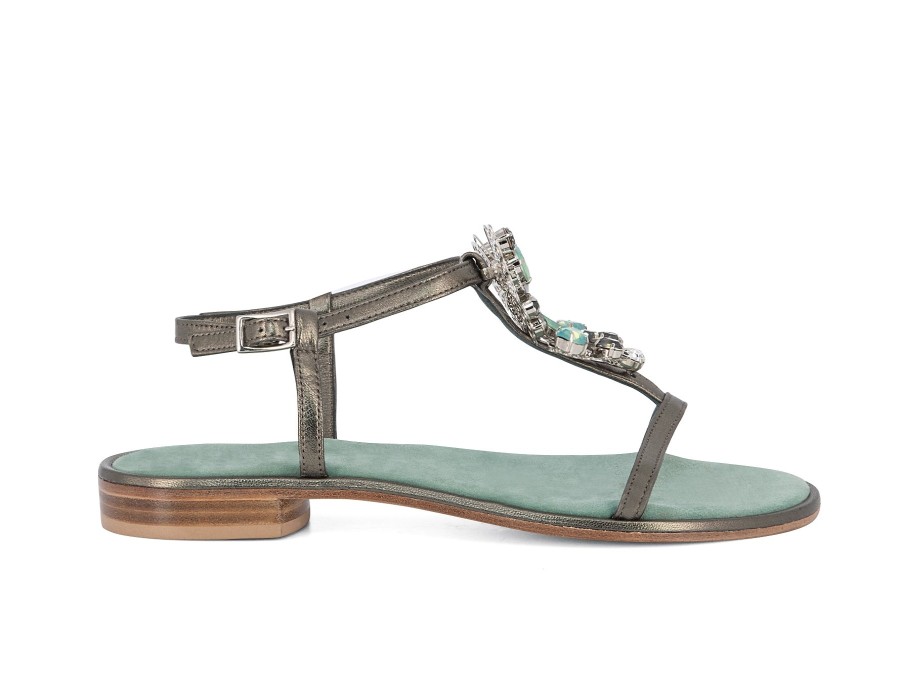 Woman VIA MERCANTI Sandals | Viveca Dk Pewter | Peter Sheppard Footwear