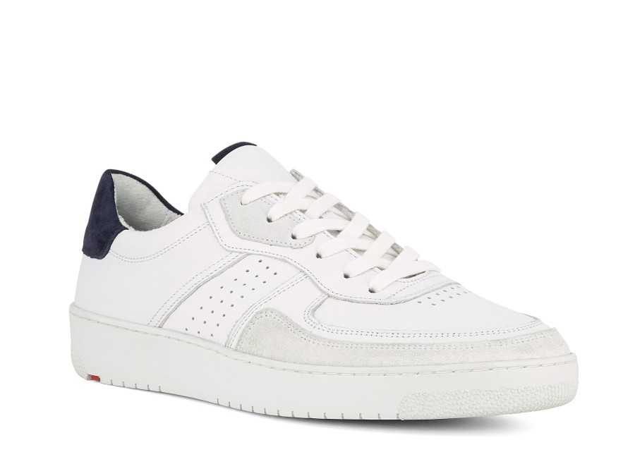 Man LLOYD Sneakers | Arel White~Navy | Peter Sheppard Footwear