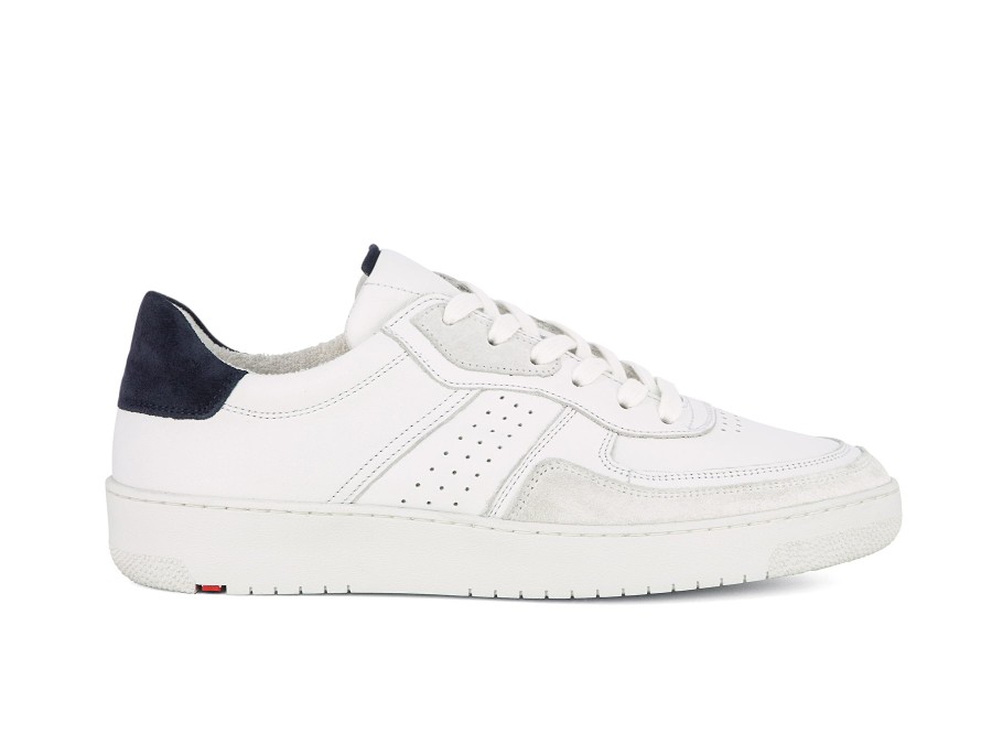 Man LLOYD Sneakers | Arel White~Navy | Peter Sheppard Footwear