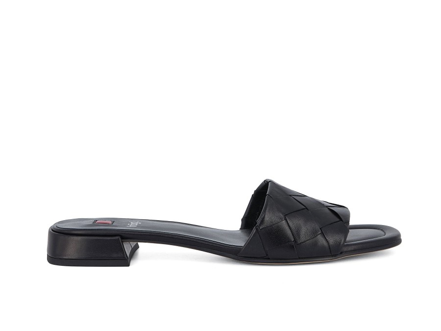 Woman HOGL Slides | Hythe Black | Peter Sheppard Footwear