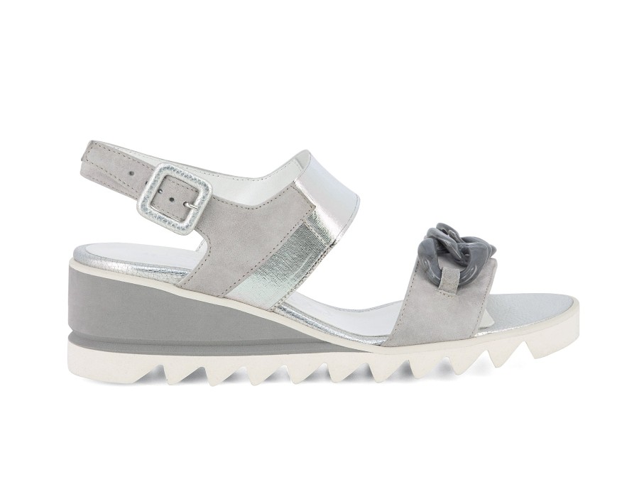 Woman SCOLARO Sandals | Suzana Grey~Silver | Peter Sheppard Footwear