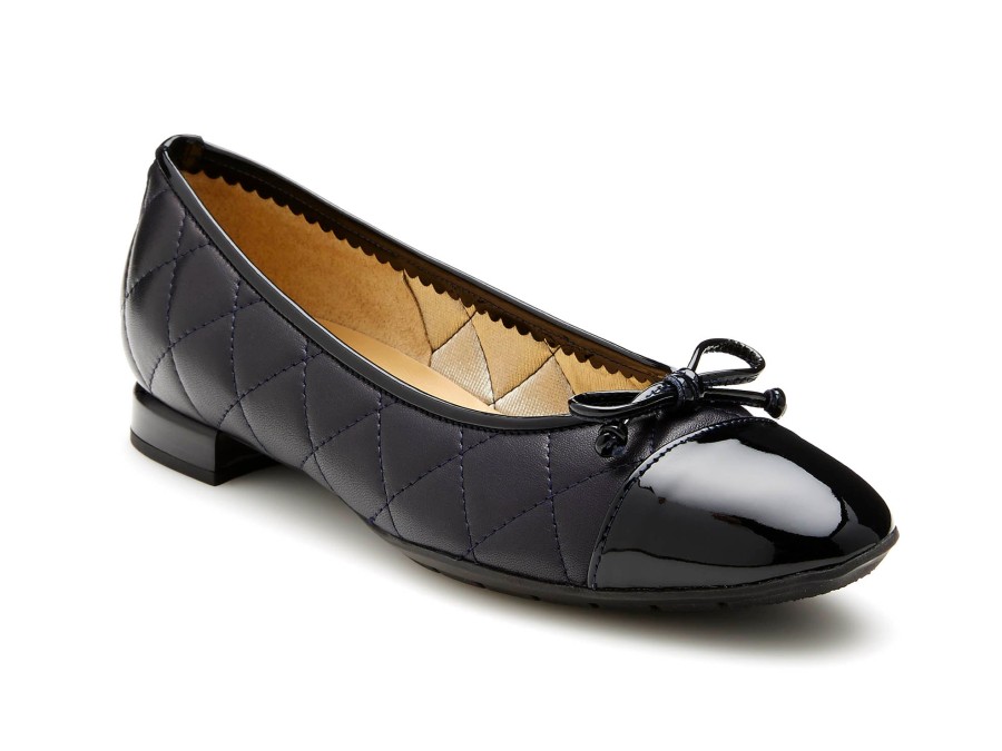 Woman BRUNATE Ballerina Flats | Beige 2 Navy | Peter Sheppard Footwear