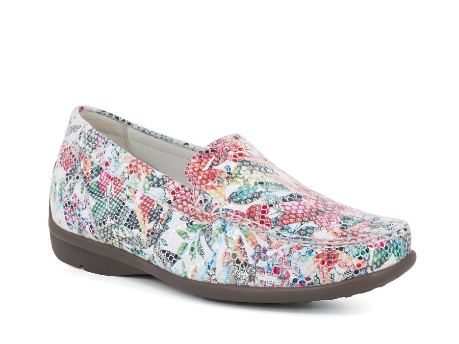 Woman WALDLAUFER Loafers | Word 2 White Graffiti | Peter Sheppard Footwear