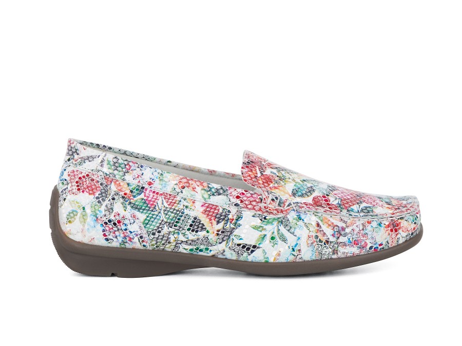 Woman WALDLAUFER Loafers | Word 2 White Graffiti | Peter Sheppard Footwear