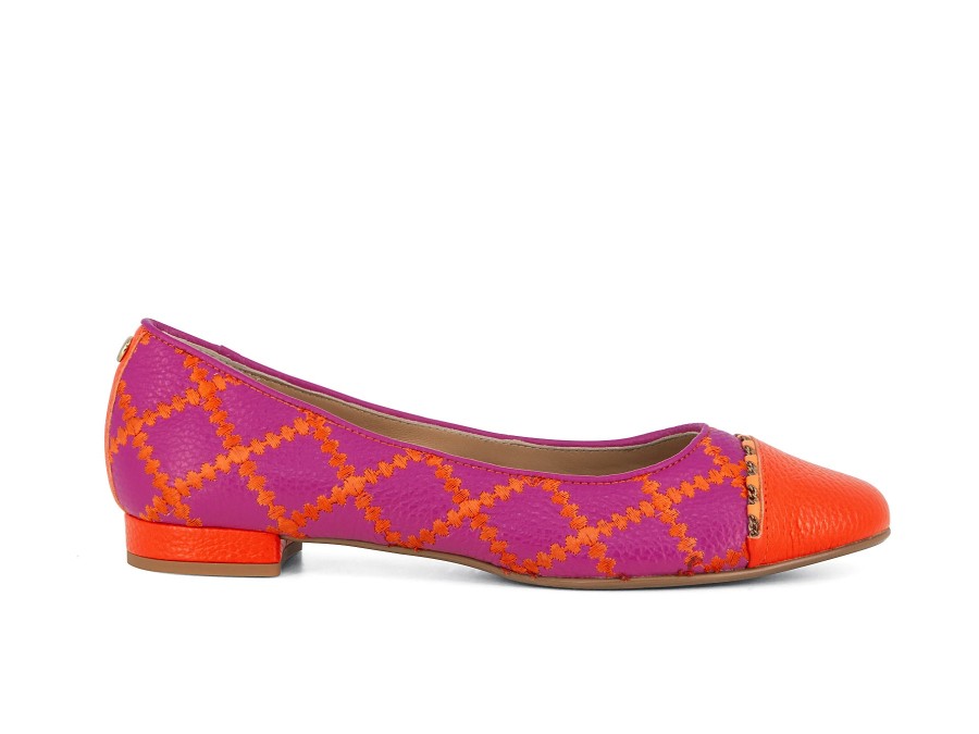 Woman PETER SHEPPARD Ballerina Flats | Mariella Orange~Pink Multi | Peter Sheppard Footwear