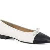 Woman BRUNATE Ballerina Flats | Bisone White~Black | Peter Sheppard Footwear