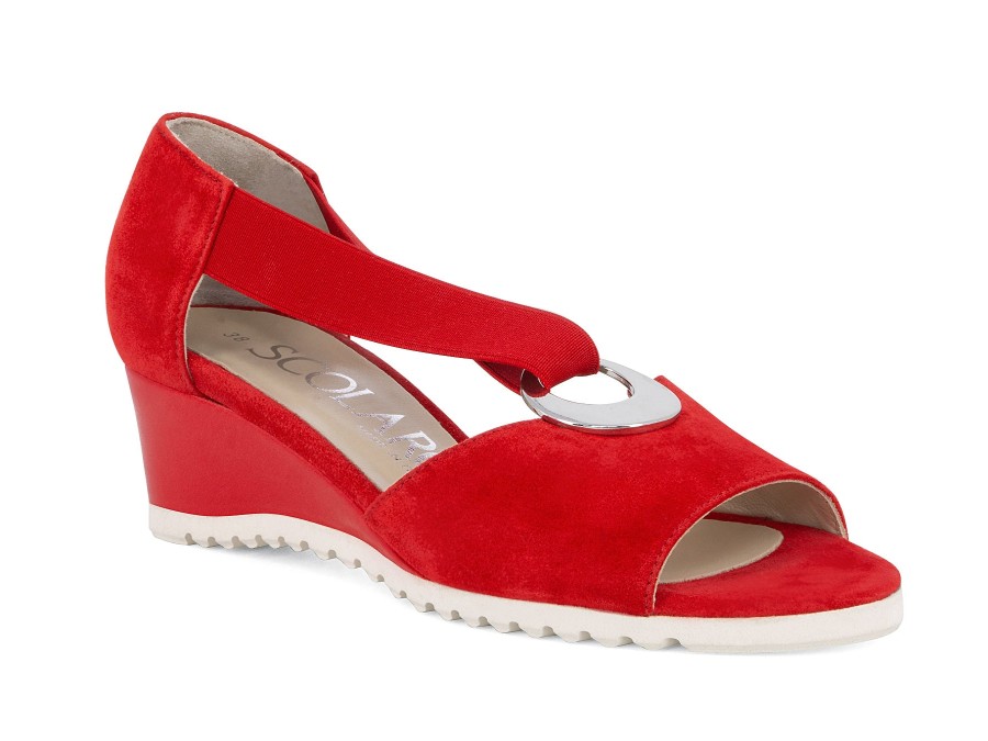 Woman SCOLARO Wedges | Sorro Red | Peter Sheppard Footwear