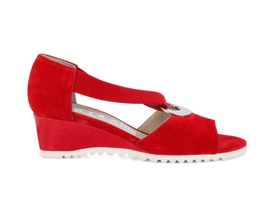 Woman SCOLARO Wedges | Sorro Red | Peter Sheppard Footwear