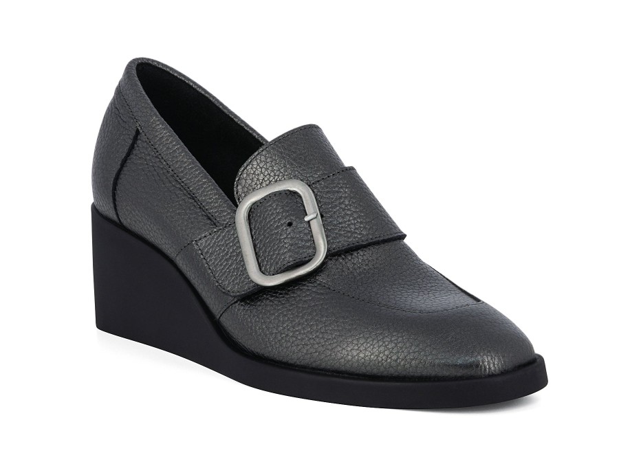 Woman ARCHE Wedges | Tilano Dark Silver | Peter Sheppard Footwear