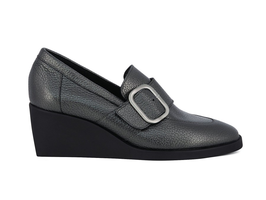 Woman ARCHE Wedges | Tilano Dark Silver | Peter Sheppard Footwear