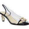 Woman AZUREE Heels | Matra Black~Gold | Peter Sheppard Footwear