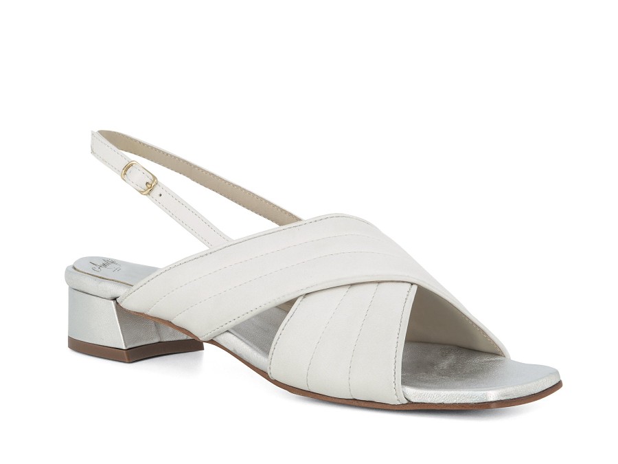 Woman AMALFI Heels | Betulla White~Silver | Peter Sheppard Footwear