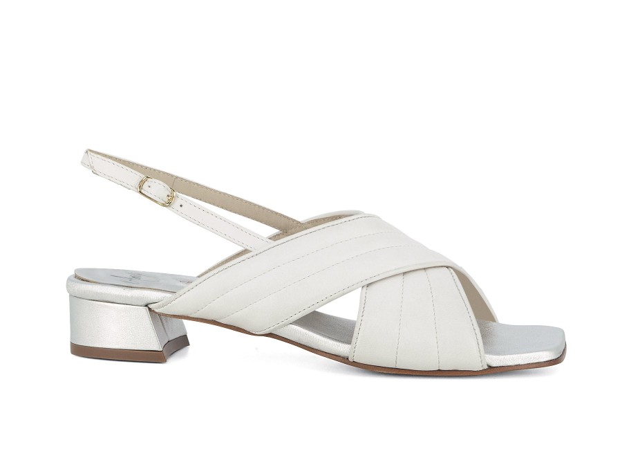 Woman AMALFI Heels | Betulla White~Silver | Peter Sheppard Footwear