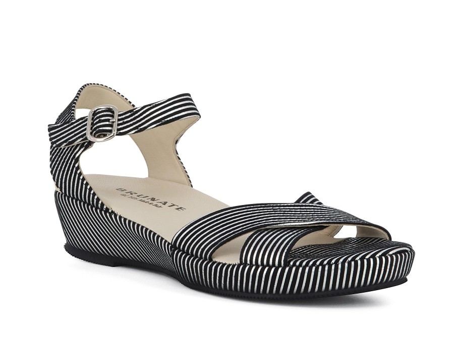 Woman BRUNATE Sandals | Bobbo Black~White | Peter Sheppard Footwear