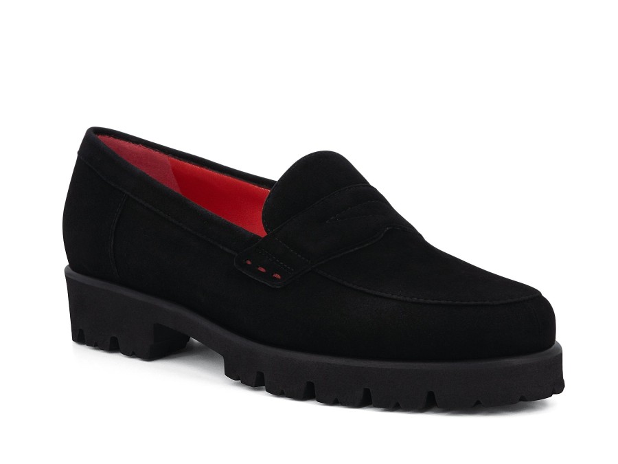 Woman PAS DE ROUGE Loafers | Parkland Black | Peter Sheppard Footwear