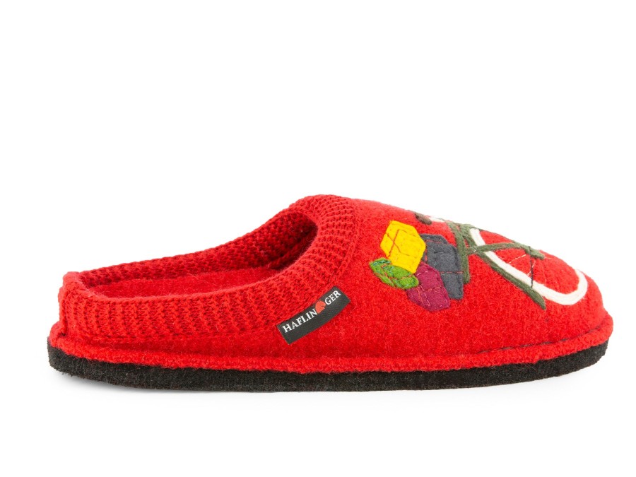 Woman HAFLINGER Slippers | Radl Red | Peter Sheppard Footwear