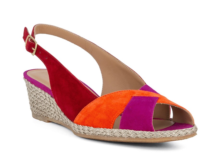 Woman PETER SHEPPARD Espadrilles | Veeda Red~Pink~Orange | Peter Sheppard Footwear