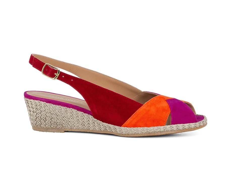 Woman PETER SHEPPARD Espadrilles | Veeda Red~Pink~Orange | Peter Sheppard Footwear