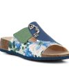 Woman THINK! Slides | Tenoki Sky Floral | Peter Sheppard Footwear