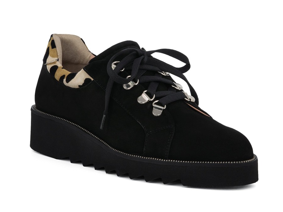 Woman ALBA TECI Lace-Ups | Tomaro Black Leopard | Peter Sheppard Footwear