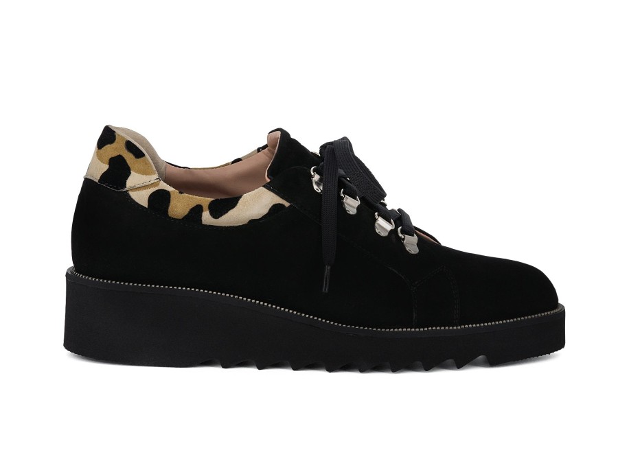 Woman ALBA TECI Lace-Ups | Tomaro Black Leopard | Peter Sheppard Footwear