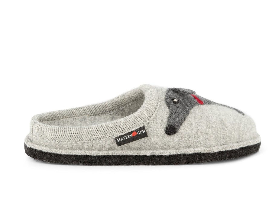 Woman HAFLINGER Slippers | Doggy Grey | Peter Sheppard Footwear