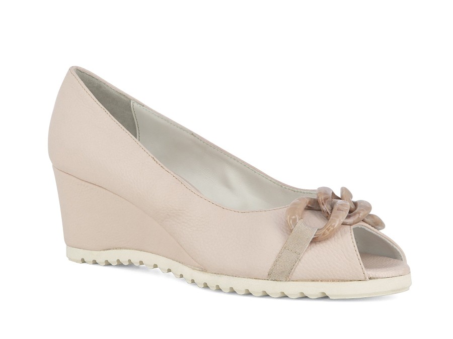 Woman SCOLARO Wedges | Simpka Cream | Peter Sheppard Footwear