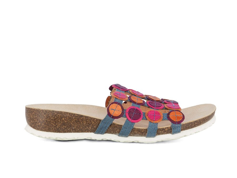 Woman THINK! Slides | Tallulah Denim Multi | Peter Sheppard Footwear