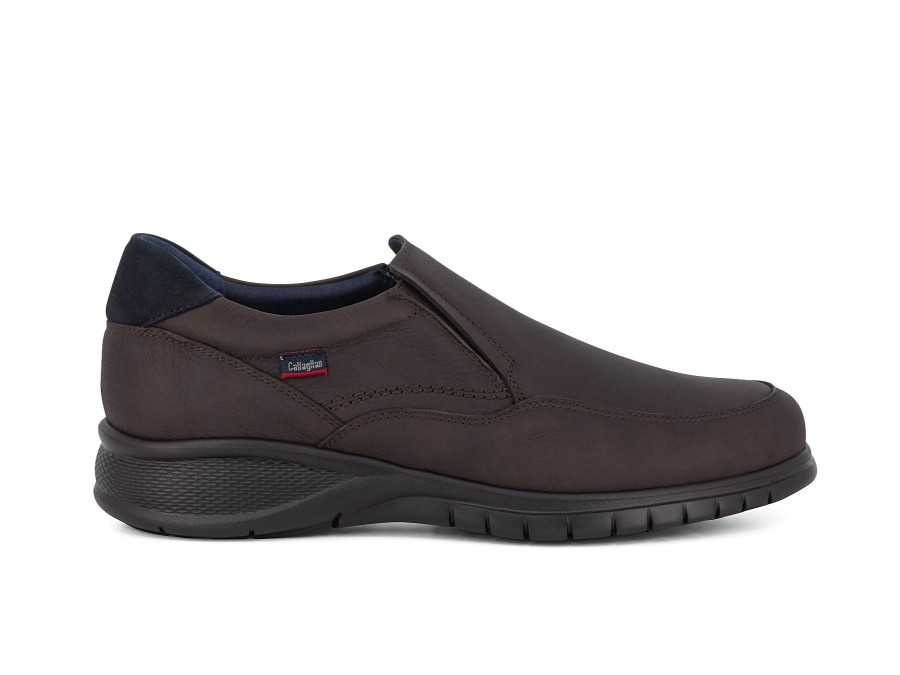 Man CALLAGHAN Slip Ons | Cedro Dark Brown | Peter Sheppard Footwear