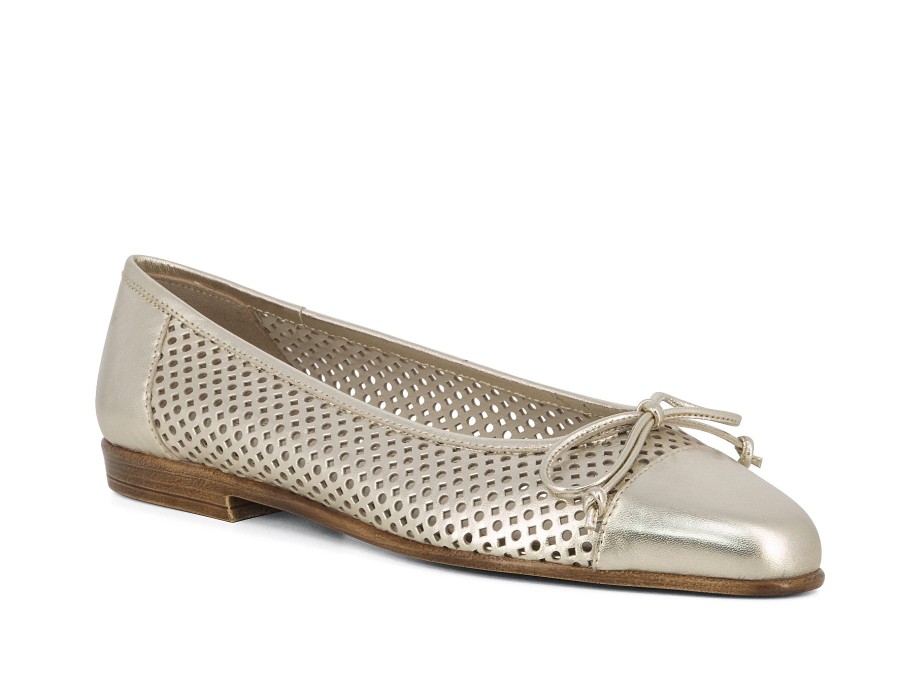 Woman AMALFI Ballerina Flats | Orvieto Platino | Peter Sheppard Footwear