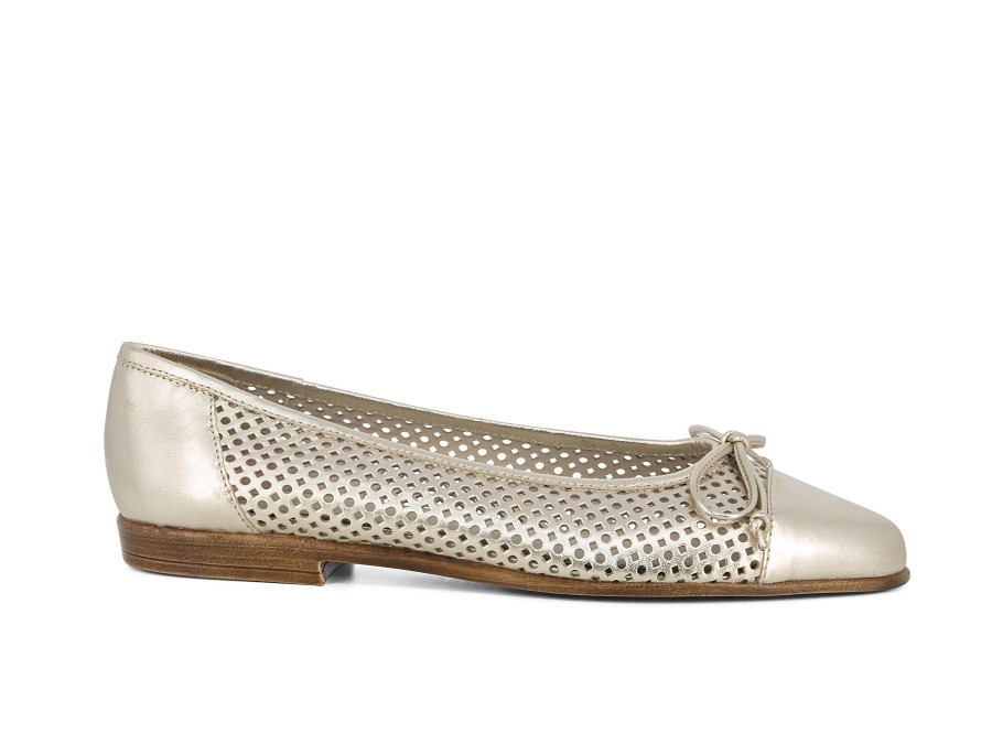 Woman AMALFI Ballerina Flats | Orvieto Platino | Peter Sheppard Footwear