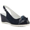 Woman SCOLARO Wedges | Silvie Navy | Peter Sheppard Footwear